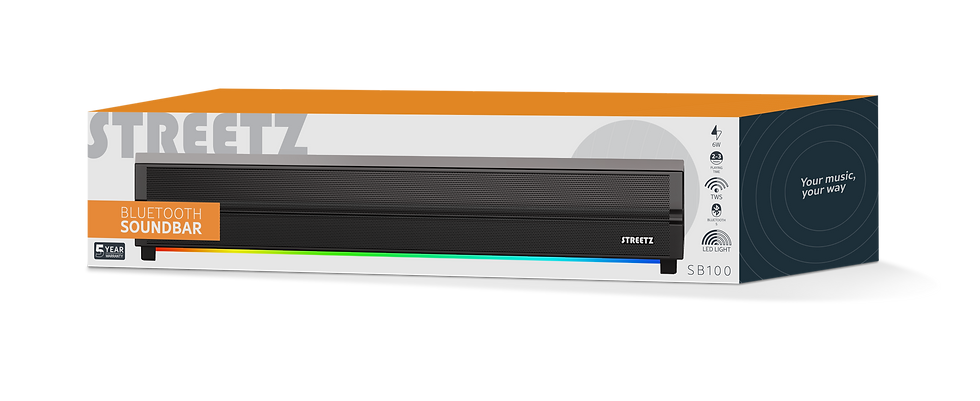 Thumbnail: SB100 Bluetooth Soundbar with RGB light and micro SD slot, black