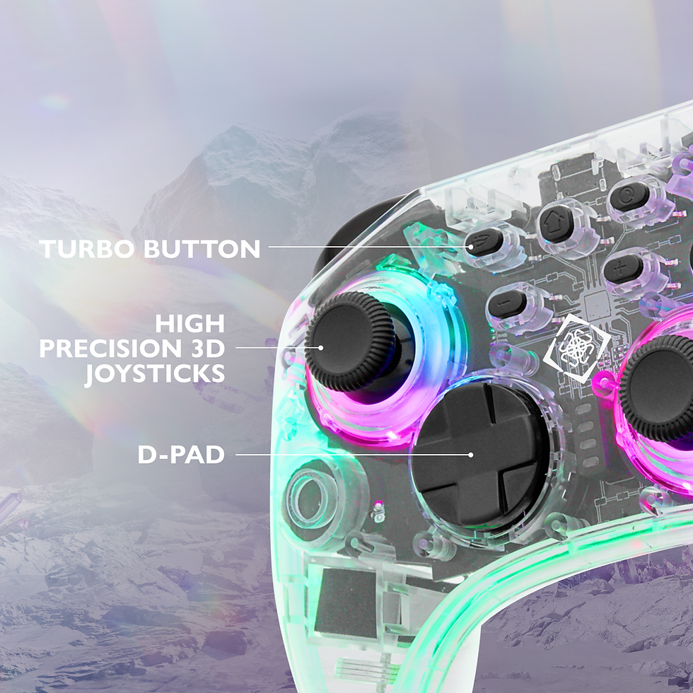 Thumbnail: Wireless transparent Nintendo Switch Controller, RGB