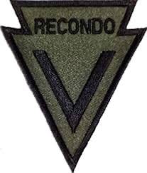 Subdued olive drab RECONDO badge with arrowhead.  Biography of Dr. Anthony J. Carbone.