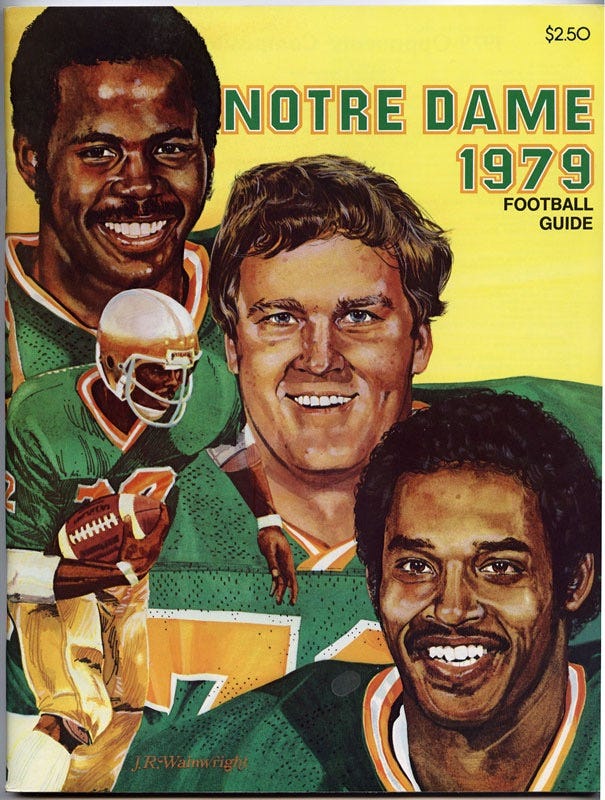 Notre Dame 1979 Football Guide.  Autobiography of Dr. Anthony J. Carbone.
