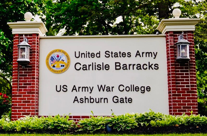 United States Army Carlisle Barracks, US Army War College, Ashburn Gate photo. Autobiography of Dr. Anthony J. Carbone