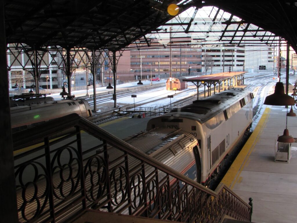 Amtrak Station at Harrisburg, Pennsylvania.  Autobiography of Dr. Anthony J. Carbone.