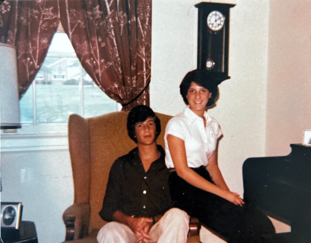Me with my sister Cynthia in the sun room of my father's quarters at Fort Leavenworth, Kansas.  Autobiography of Dr. Anthony J. Carbone.