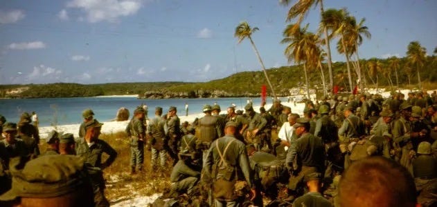 U.S. Marine Corps Forces Preparing for Ination of Cuba on Puerto Rican Island during the Cuban Missile Crisis.Dr. Carbone’s Autobiography: A Son in the Shadow of a Green Beret Hero