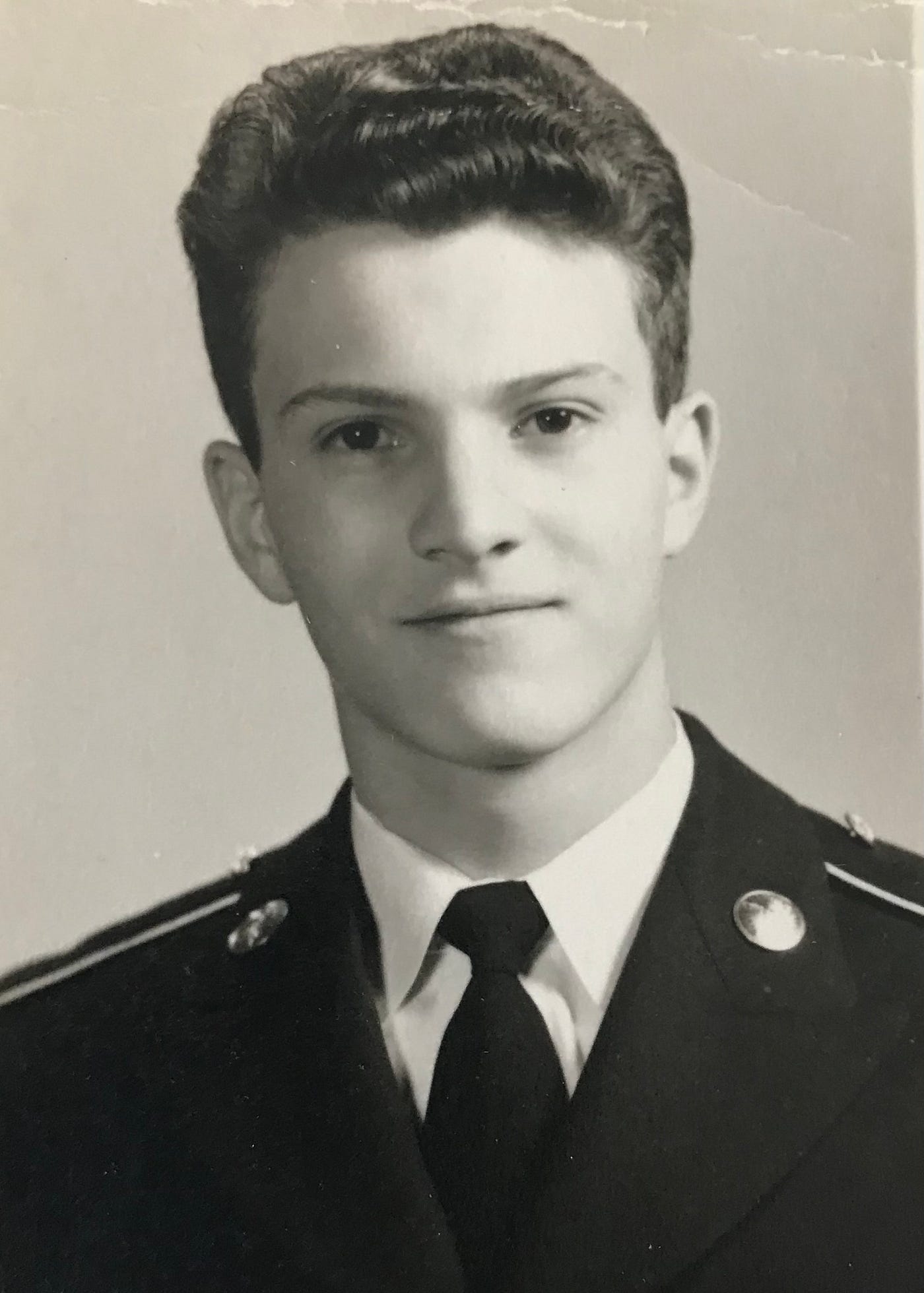 My father (Cadet Tony Carbone) in his Bordentown Military Institute uniform during his high school years (c.1953).Dr. Anthony Carbone's Autobiography.