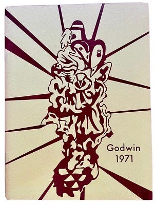 Yearbook from Mills E. Godwin Middle School in Woodbridge, Virginia.Part of autobiography of Dr. Anthony J. Carbone, Son in the Shadow of a Green Beret Hero