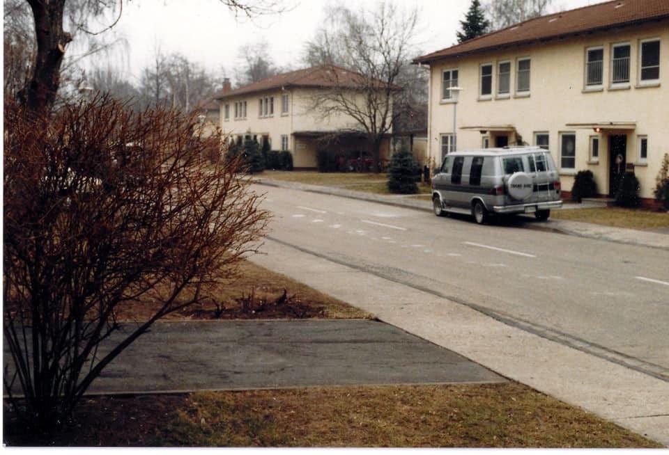 Grant Circle of Benjamin Franklin Village (BFV) at Mannheim, Germany.Part of autobiography of Dr. Anthony J. Carbone, Son in the Shadow of a Green Beret Hero.