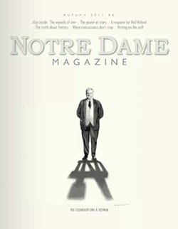 Dean Emil T. Hofman being celebrated on the cover of Notre Dame Magazine. Professor of Chemistry. Dean of Freshmen Year Studies. University of Notre Dame. Dr. Carbone autobiography.