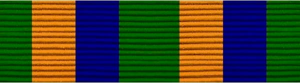 Green, Orange, and Blue ribbon awarded for completing U.S. Army ROTC Advanced Camp.  Biography of Dr. Anthony J. Carbone.
