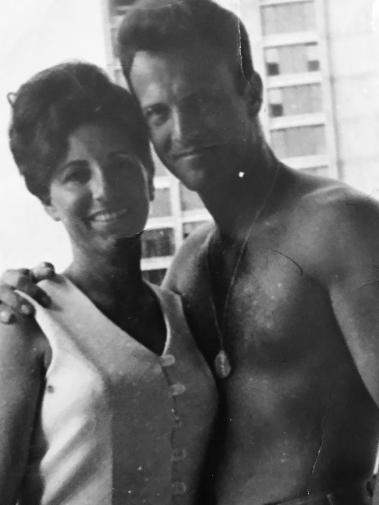 Mom and Dad on R&R at Waikiki, Hawaii during his first tour of Vietnam.Part of the autobiography of Dr. Anthony J. Carbone, Son in the Shadow of a Green Beret Hero.