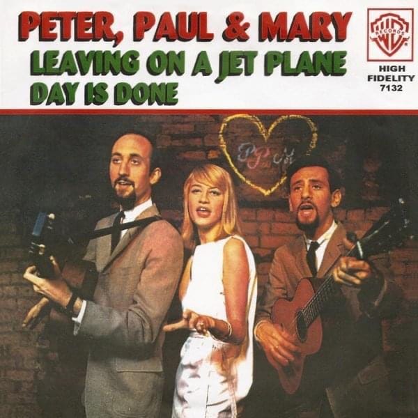 Album cover to Peter, Paul & Mary's "Leaving on a Jet Plane" in High Fidelity.Part of the autobiography of Dr. Anthony J. Carbone, Son in the Shadow of a Green Beret Hero
