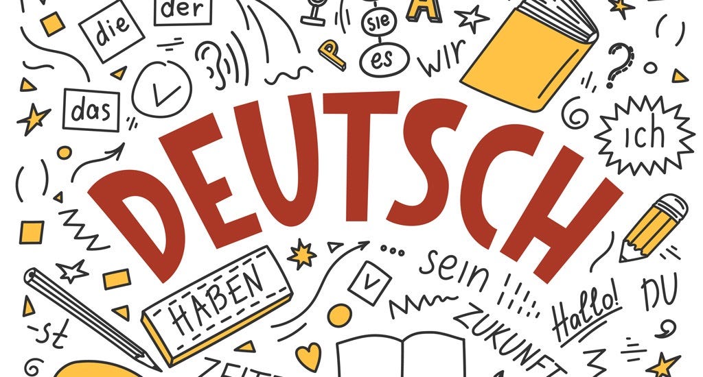German Class Poster with German words including "Deutsch"