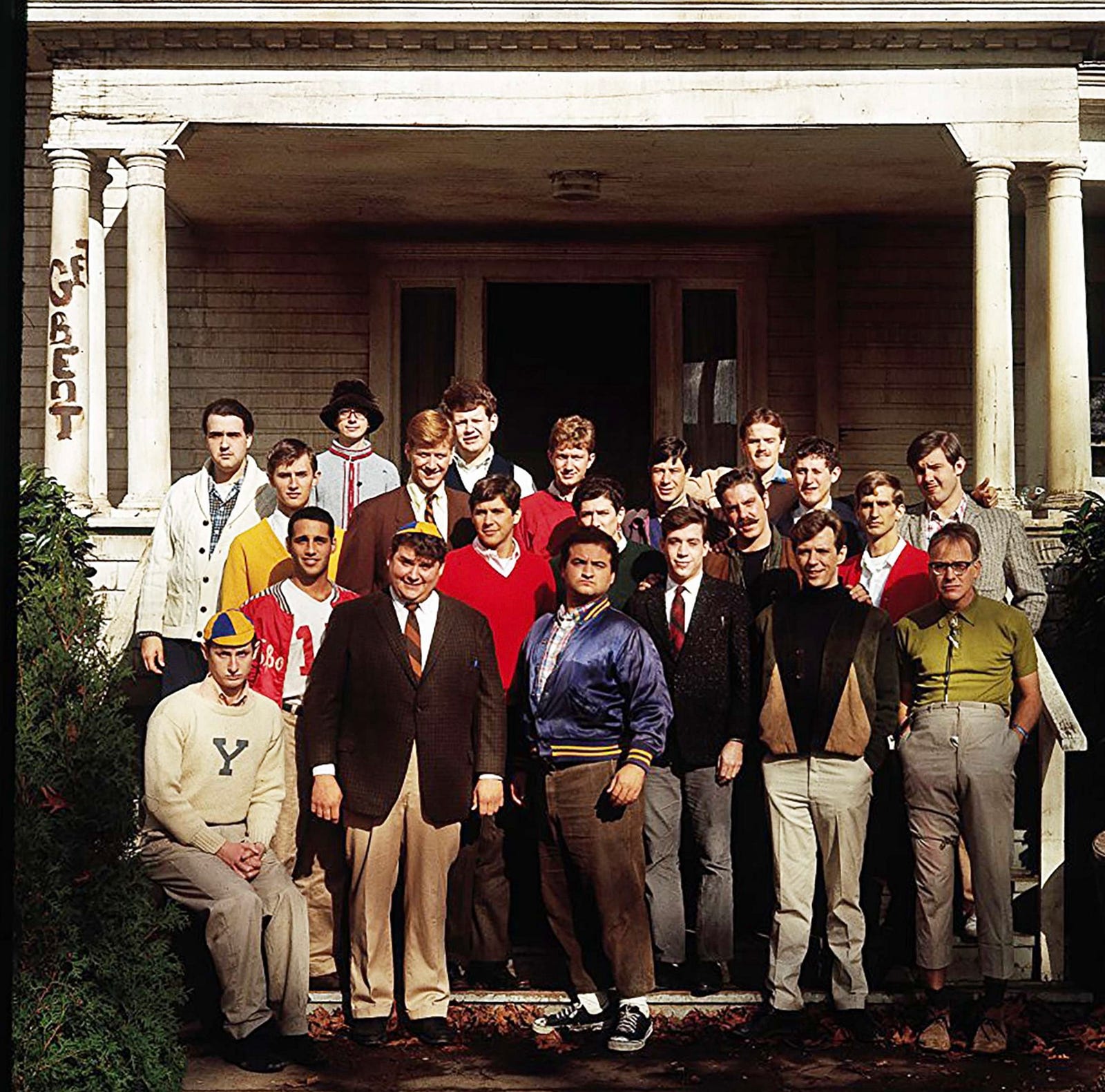 Photo of the cast of National Lampoon’s “Animal House” from July 1978. Autobiography of Dr. Anthony J. Carbone.