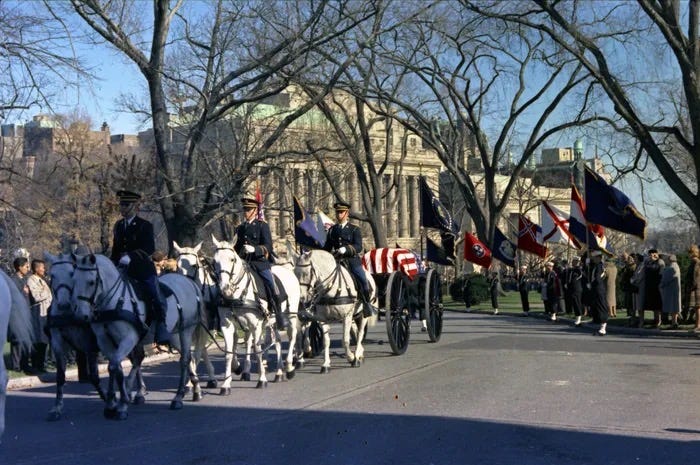 President John F. Kennedy's Funeral Procession with casket on a caisson pulled by members of the 3rd Infantry Divisions "The Old Guard" on November 25, 1963.Dr. Carbone’s Autobiography: A Son in the Shadow of a Green Beret Hero