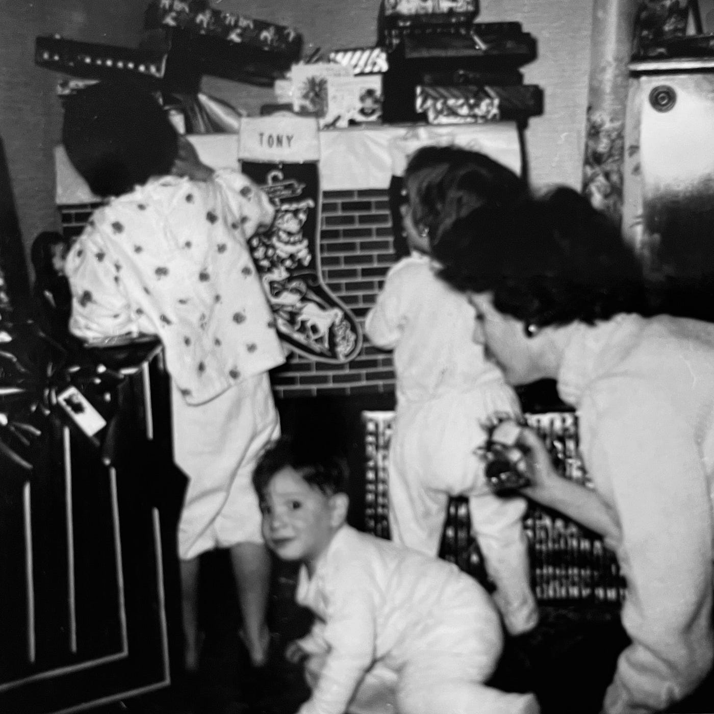 Young Lynne, Diana, and Anthony Jr Carbone celebrating with their mother, Edda Carbone, at Nana Pietrantoni's house in Medford, Massachusetts.Dr. Carbone’s Autobiography: A Son in the Shadow of a Green Beret Hero