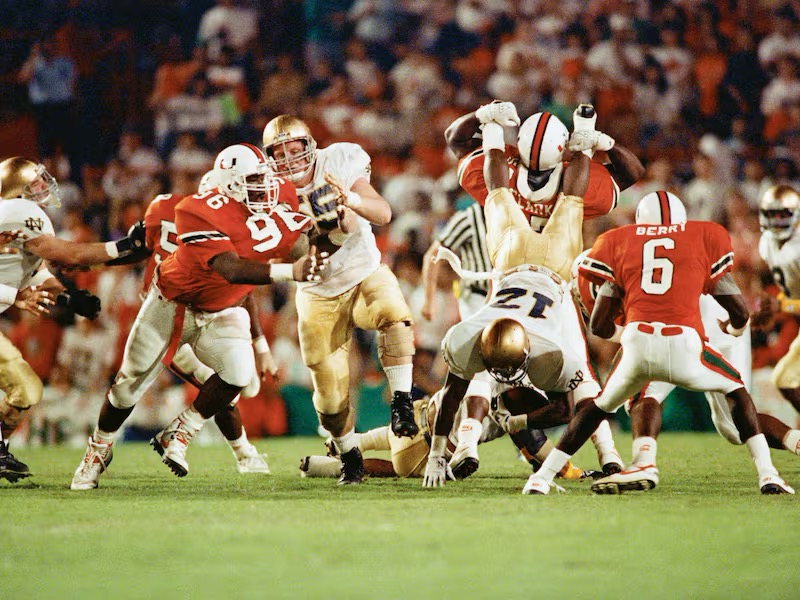 Mirage Bowl in Tokyo.  Notre Dame vs. Miami on November 24, 1979.  Autobiography of Dr. Anthony J. Carbone.