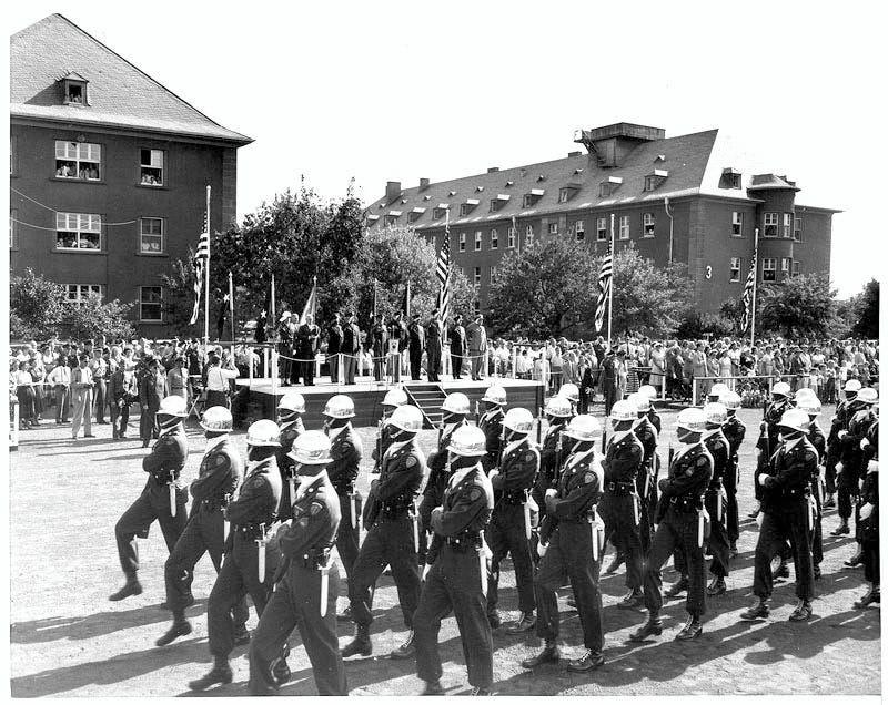 U.S. 7th Army Band and soldiers "Pass in Review" on the parade field of Campbell Barracks in Heidelberg, Germany--home of Headquarters, USAEURA.Part of the autobiography of Dr. Anthony J. Carbone, Son in the Shadow of a Green Beret Hero