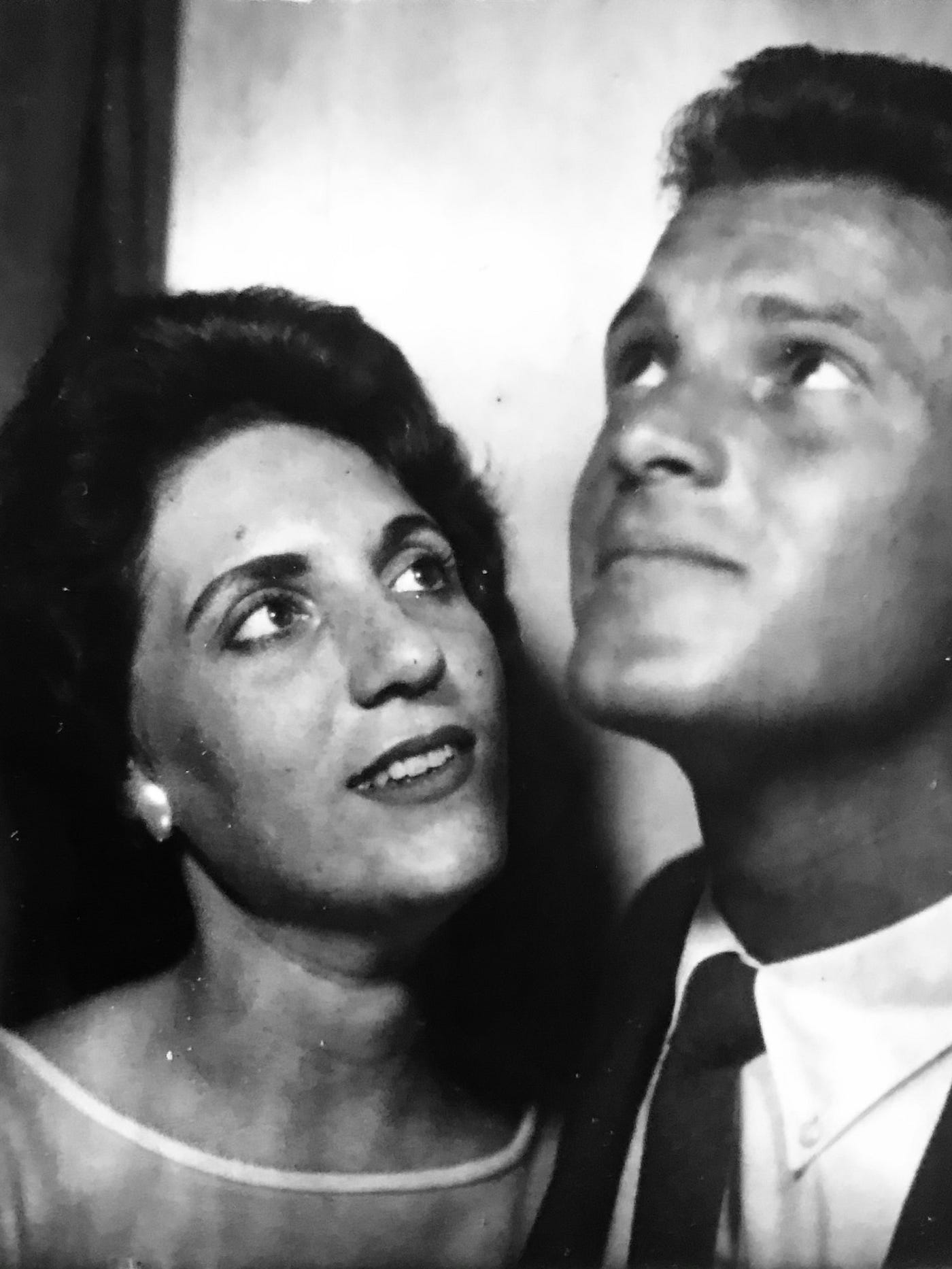 Mom and Dad in an automatic photo booth in the early 1960s.Dr. Anthony Carbone's Autobiography.