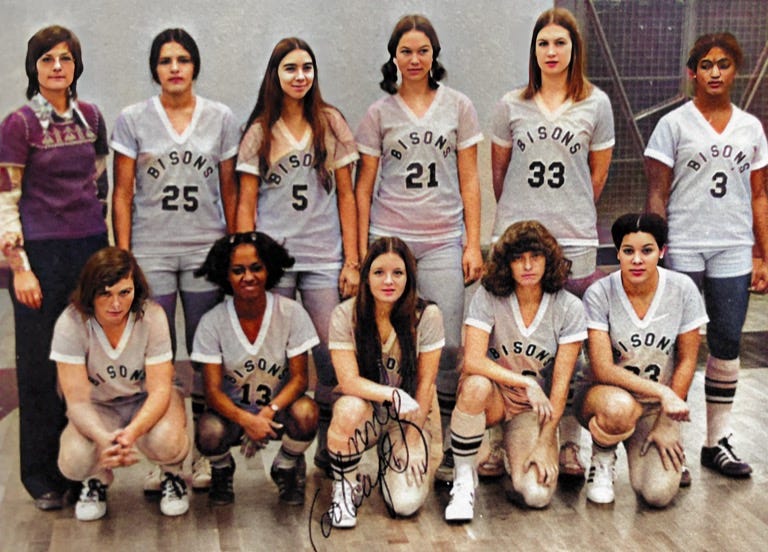 Women's Varsity Basketball Team, Mannheim American High School.Part of the autobiography of Dr. Anthony J. Carbone, Son in the Shadow of a Green Beret Hero.
