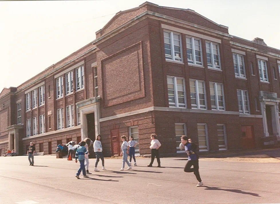 The Dame Elementary School on George Street in Medford, Massachusetts. Where I attended 1st and 2nd Grades. Autobiography of Dr. Anthony J. Carbone.