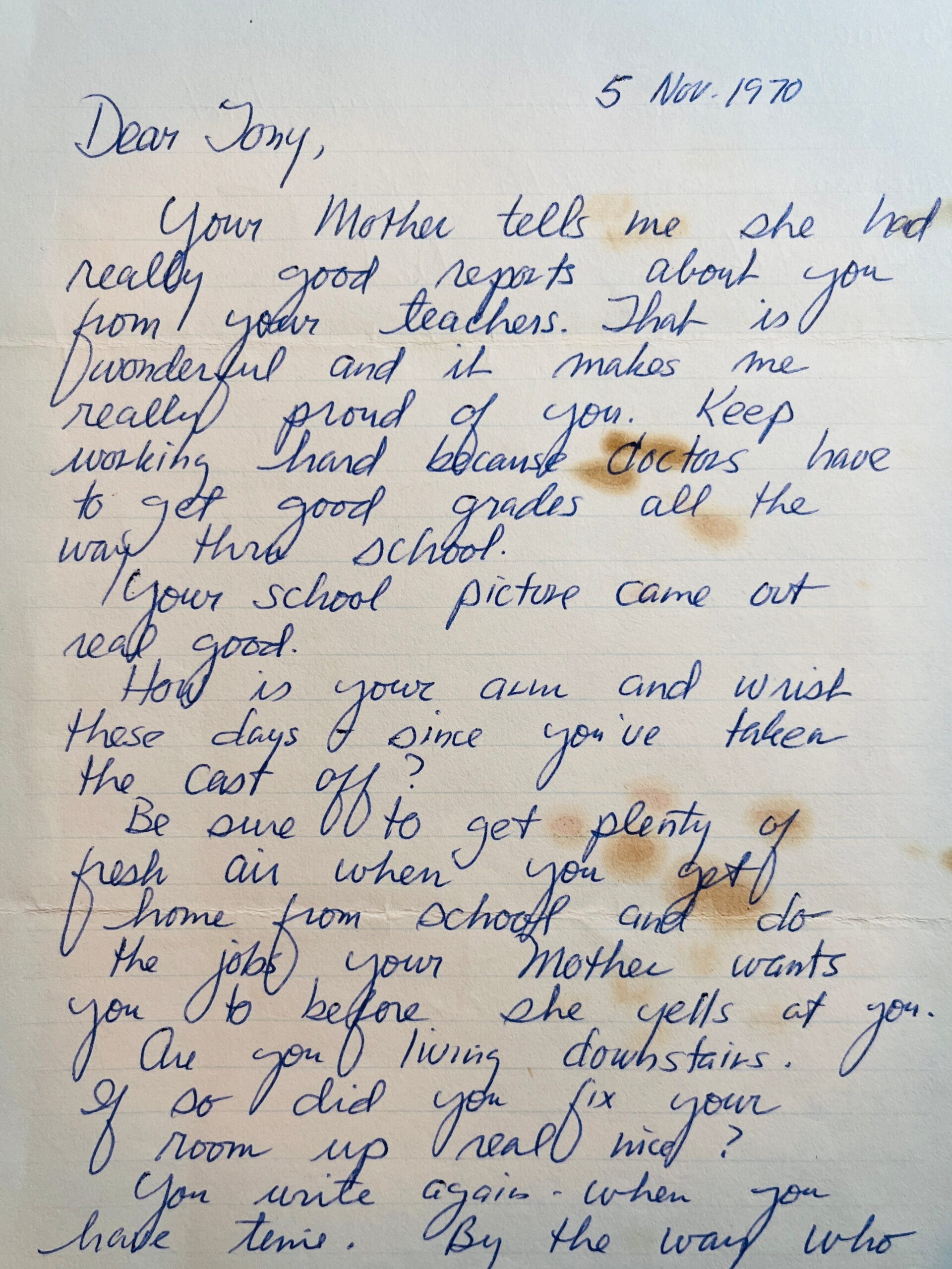 Letter from my father (MAJ Tony Carbone) written to me from Bon Mê Thuôt, Vietnam during the war on 5 November 1970.Part of the autobiography of Dr. Anthony J. Carbone, Son in the Shadow of a Green Beret Hero.