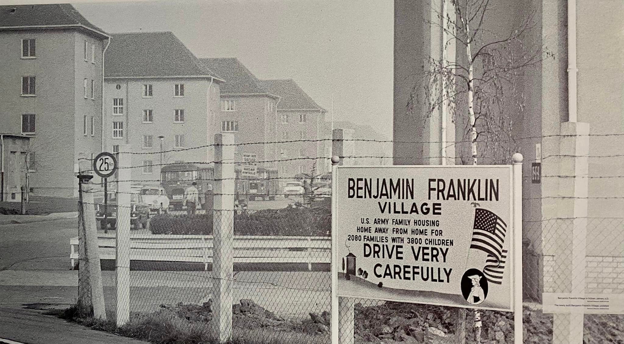Benjamin Franklin Village Gate.Part of autobiography of Dr. Anthony J. Carbone, Son in the Shadow of a Green Beret Hero.