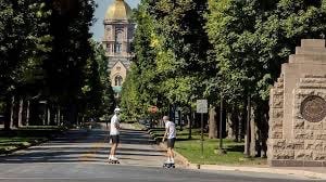 Entrance to the University of Notre Dame.  The view you first see when you drive up the boulevard;.Part of the autobiography of Dr. Anthony J. Carbone. Believe Nothing You Hear, and Only Half of What You See--A Memoir of Service, Shame, and the Search for Truth.