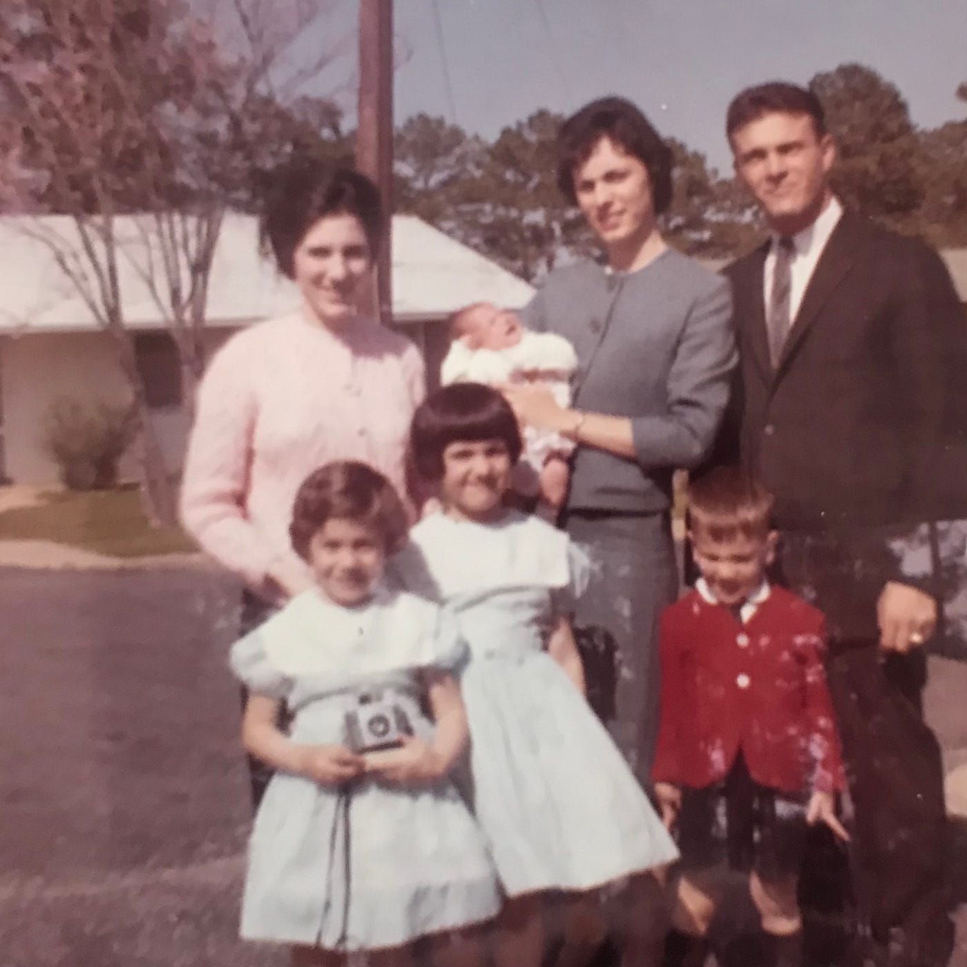 Auntie Norma Pietrantoni holding baby Cynthia Carbone along with the rest of the family (Captain Tony Carbone, Edda Carbone, Lynne, Diana and Anthony Jr.)