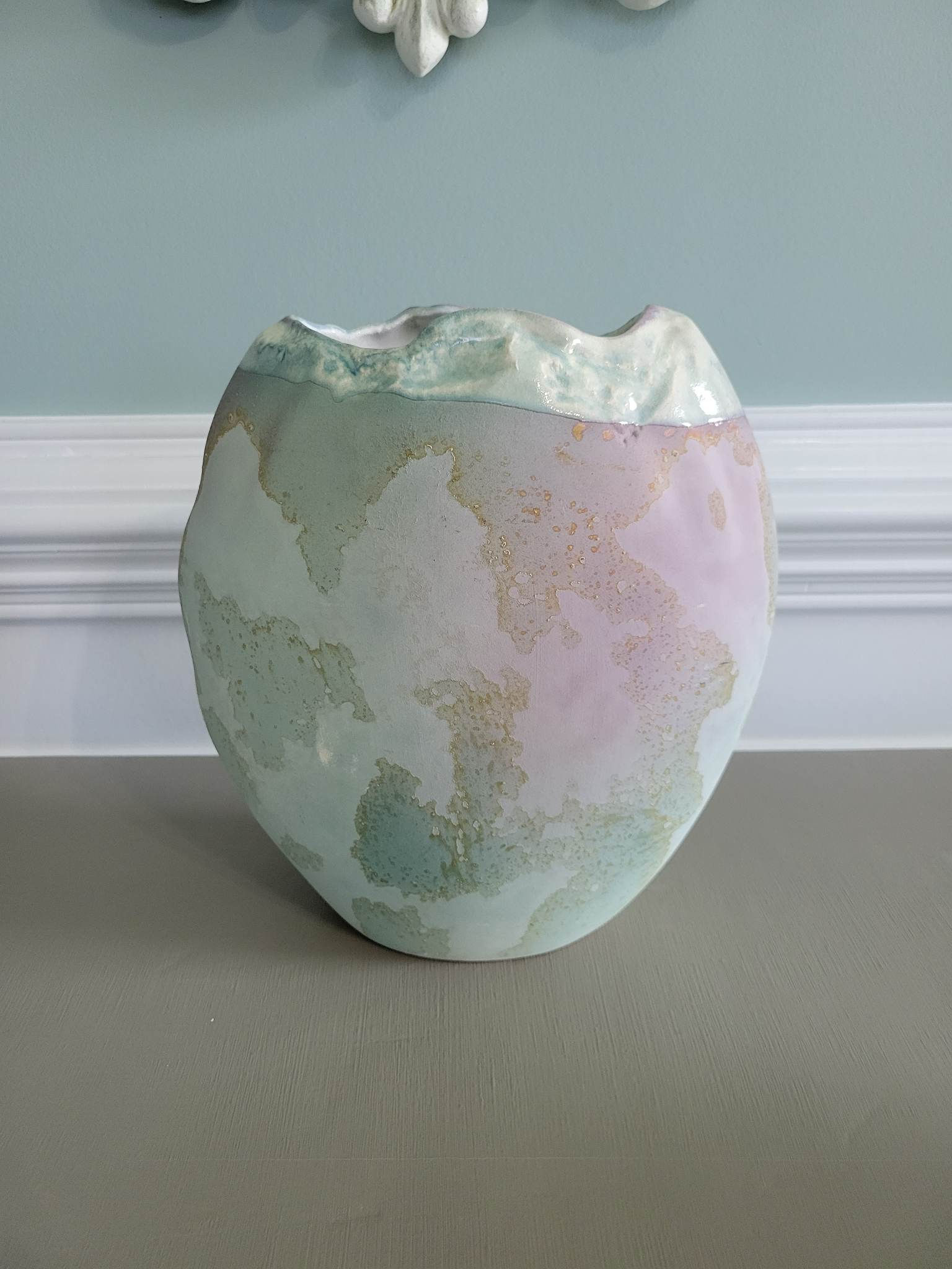 Large Foss Creek Pottery Raku Studio Art Vase