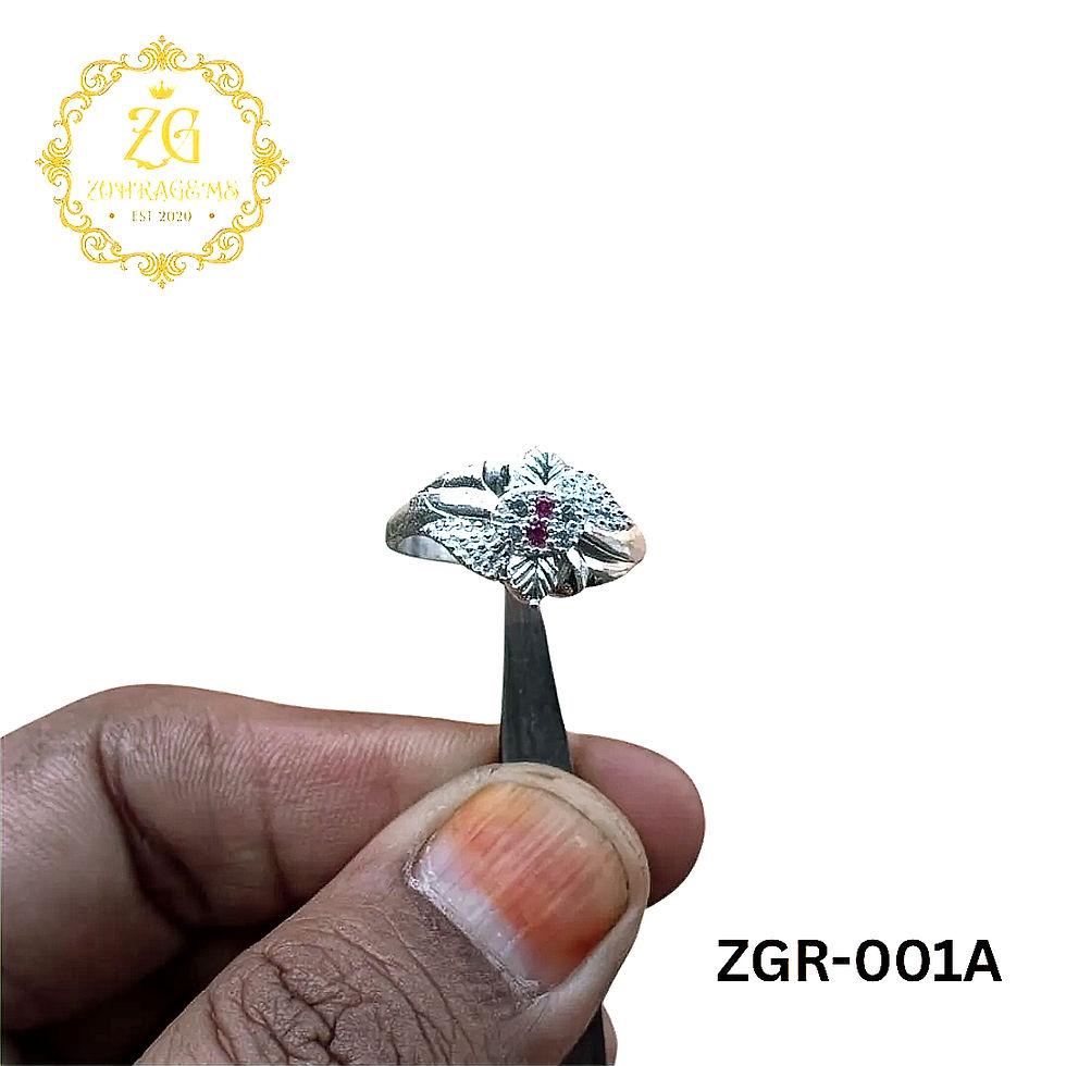 Thumbnail: Elegant statement ring made with cubic zirconia in silver