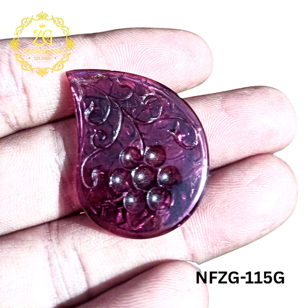 Thumbnail: Artistic gemstone leaf in pink tourmaline finish