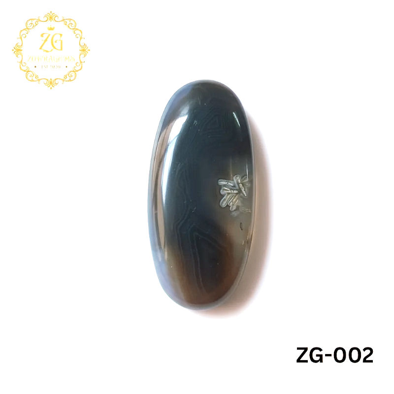 Eye of Evil Black Banded Agate cabochon for jewelry making