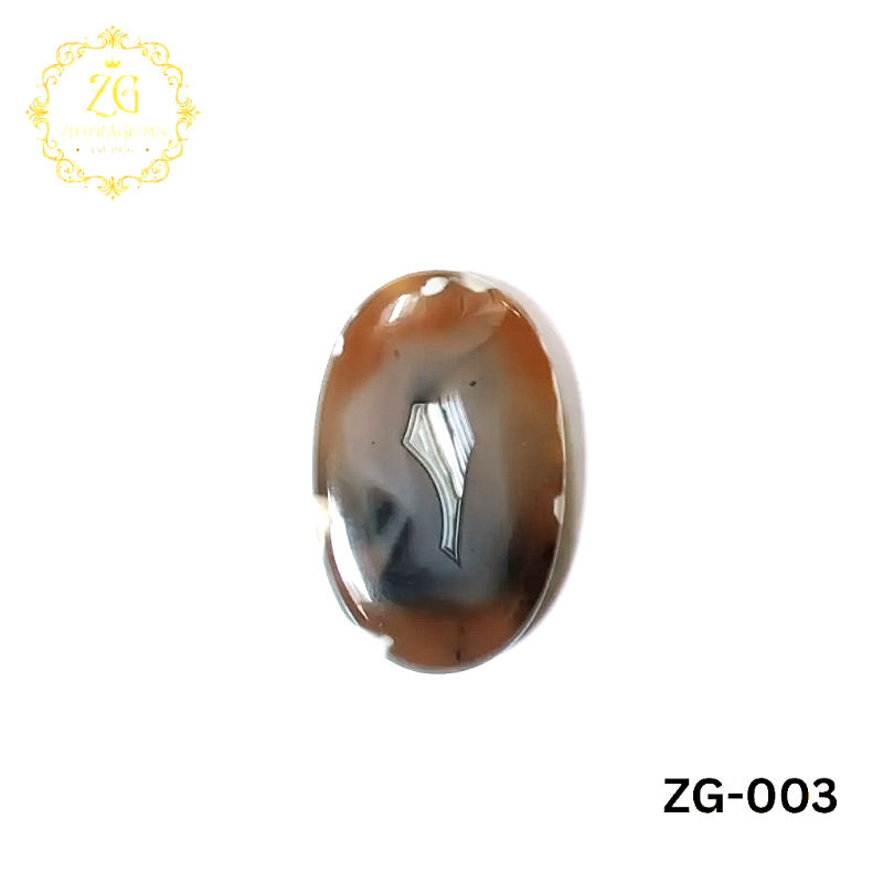 Thumbnail: Designer black agate stone with protective eye