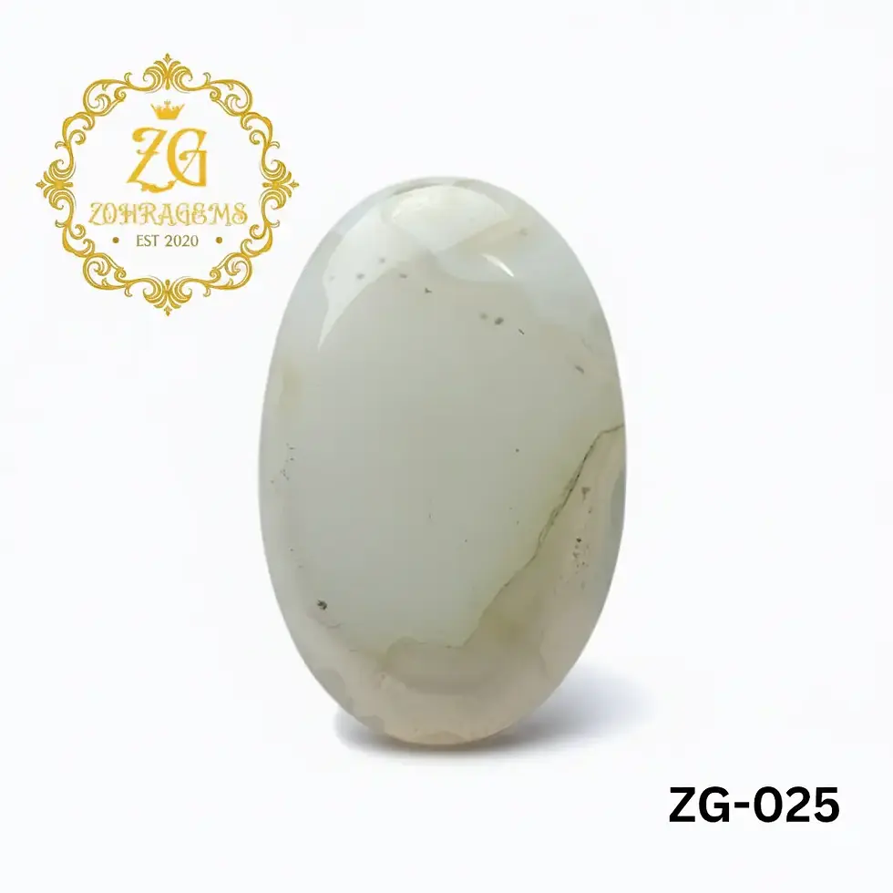 Thumbnail: Bold evil eye design on polished white agate