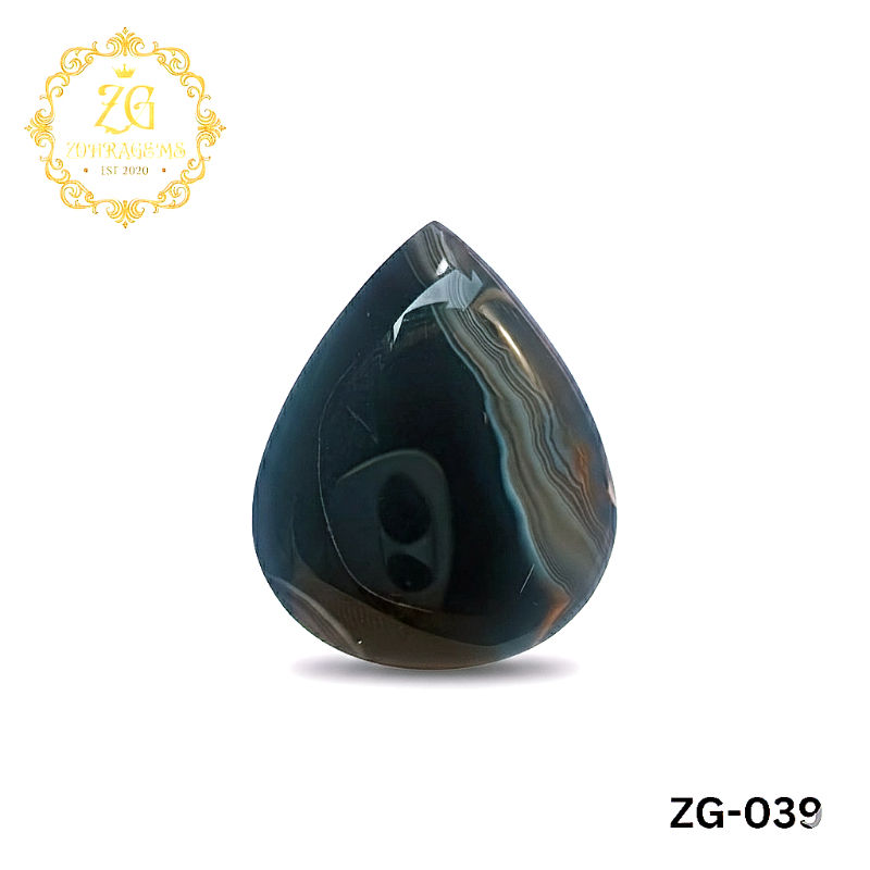 Unique White Striped Black Agate for Custom Jewelry