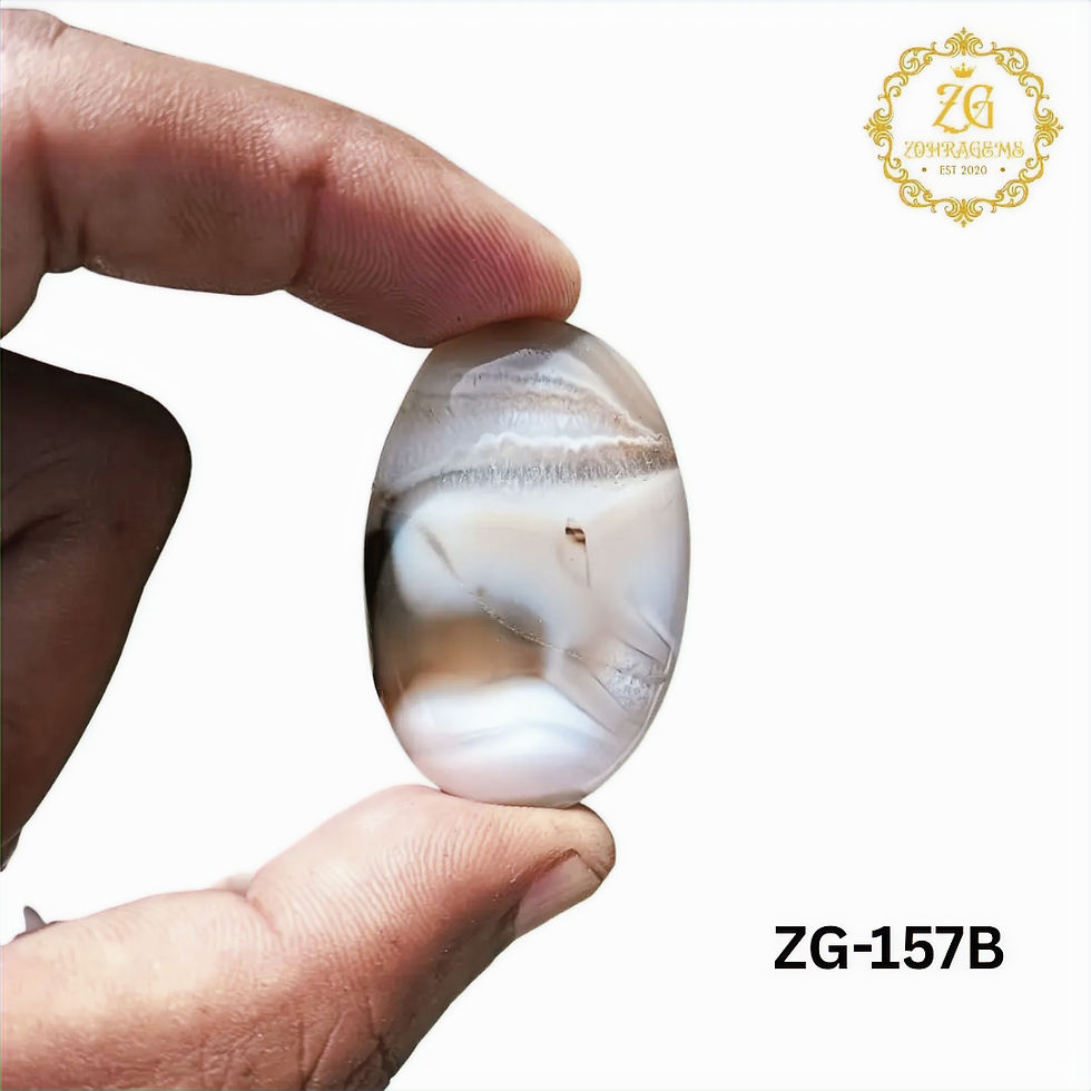 Thumbnail: Handcrafted Black Agate Stone USA – Healing Gem from Zohra Gems