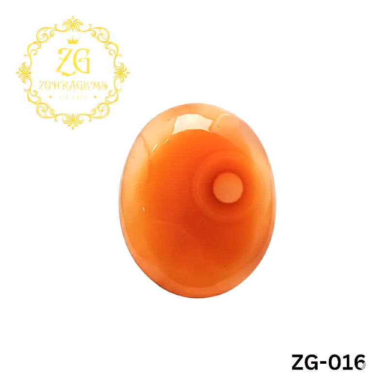 Orange agate gemstone with natural banding