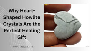 White heart-shaped Howlite crystal on soft background, symbolizing peace, love, and emotional healing.