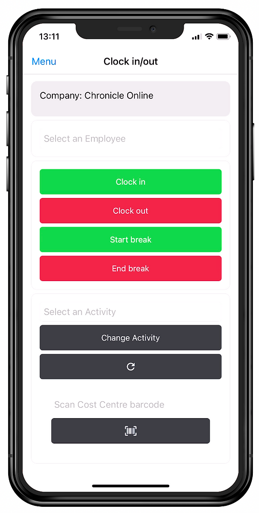 Job Costing Update Barcode scanning