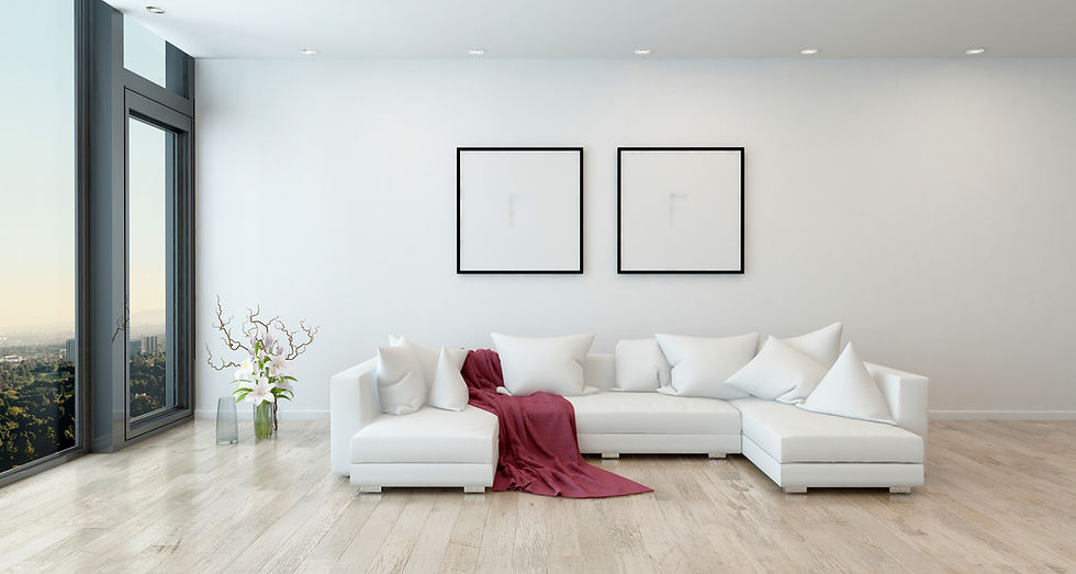Living room image, white couch