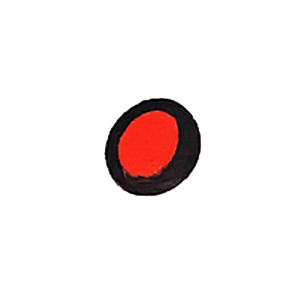 Red dot decorative element at Holy Mountain Tattoo Asheville