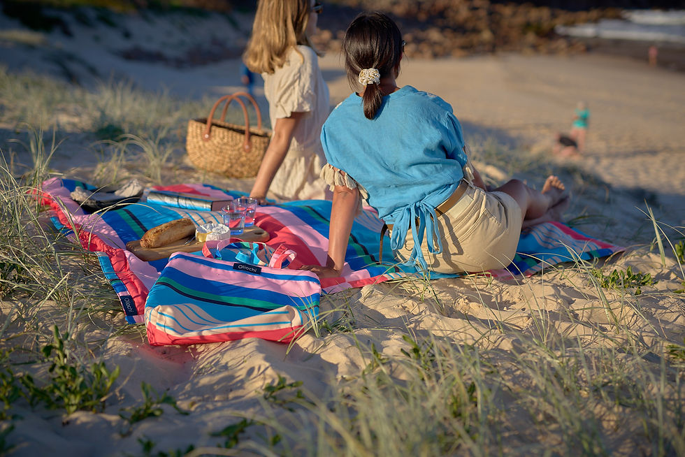 Thumbnail: Belize Striped Picnic Blanket