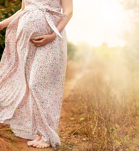 Pregnant woman outdoors