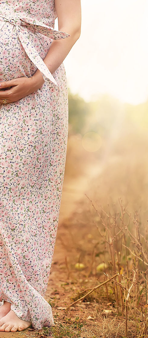 Pregnant woman in nature