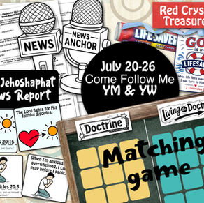July 20-26, Come Follow Me, Youth lesson helps. YM & YW