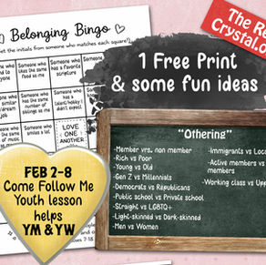 Feb 2-8, Youth lesson helps, Free print and fun ideas, YM &YW