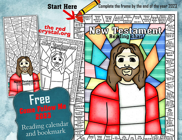 Free, New Testament 2023 Reading chart and bookmark for Come Follow Me. free-new-testament-2023-reading-chart-and-bookmark-for-come-follow-me