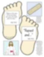 Footprints D&C 49:12-14, Jesus and repentance, believe in the name, Free LDS primary lesson helps
