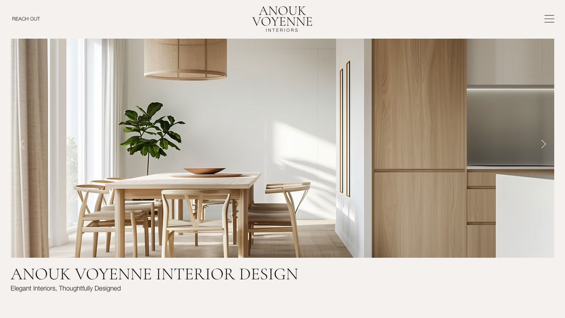 screenshot of demo site - Interior Designer