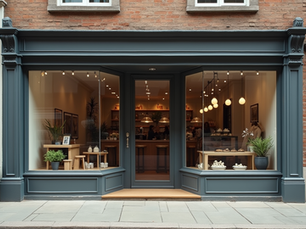 Small business storefront with clear signage and welcoming entrance